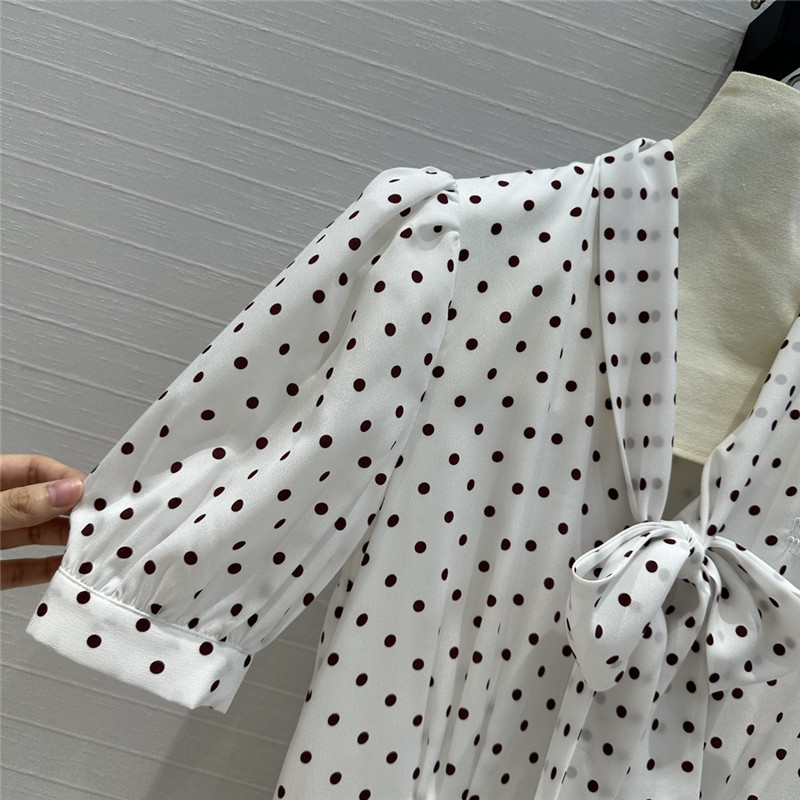 M1um1u puff sleeve silk dress replica clothing sites