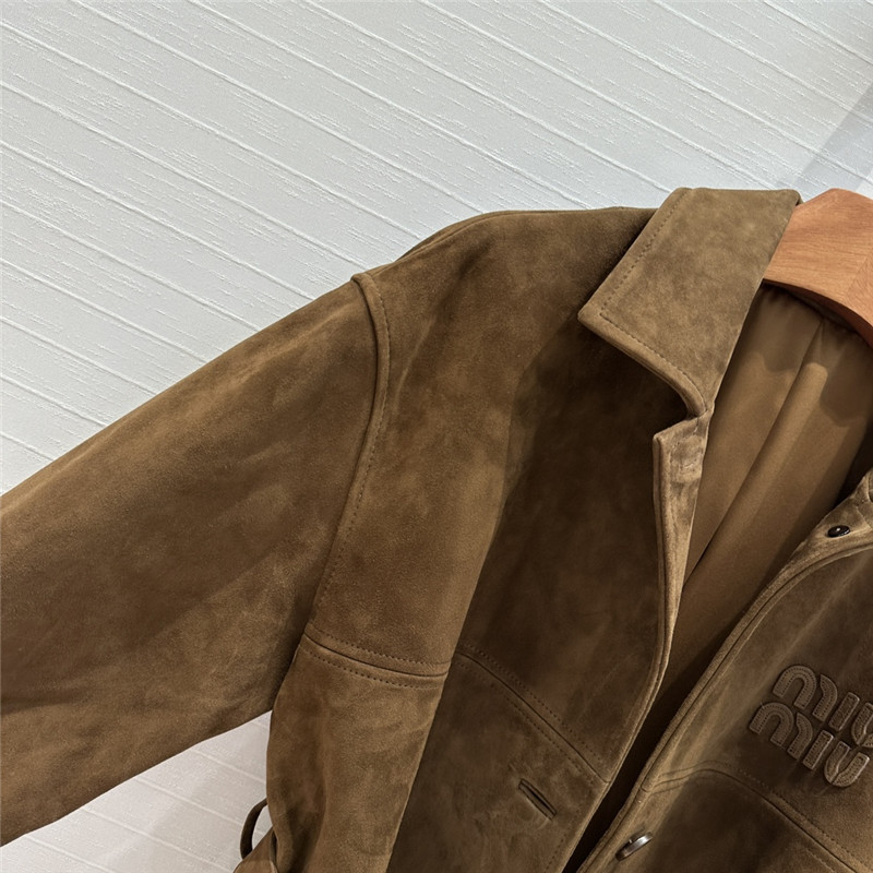 M1um1u shirt jacket suede coat replica d&g clothing