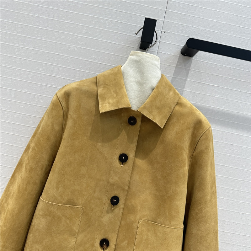 L0ew* lapel jacket genuine leather coat replica designer clothes