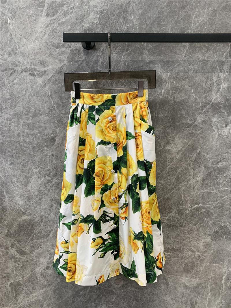 Dolce & Gabbana d&g yellow rose skirt replica clothes