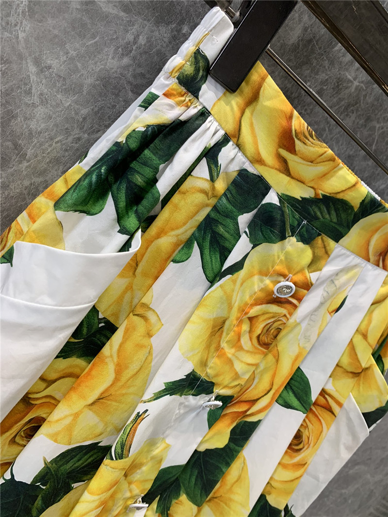 Dolce & Gabbana d&g yellow rose skirt replica clothes
