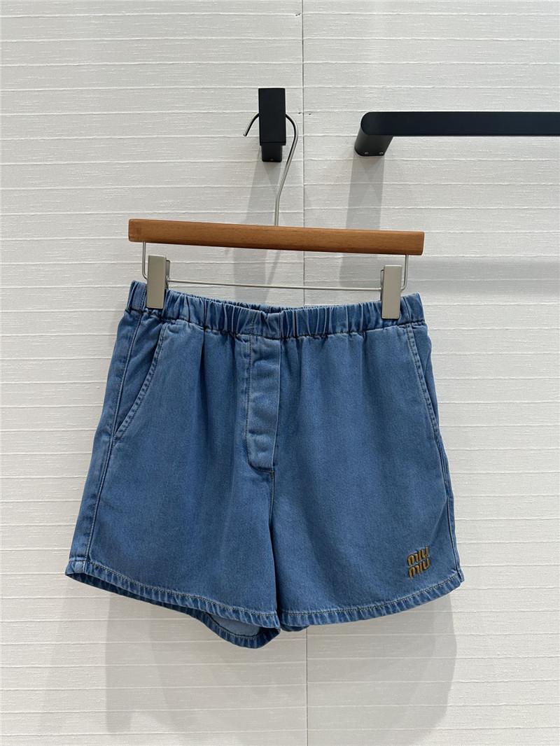 M1um1u retro primary blue soft denim shorts replicas clothes