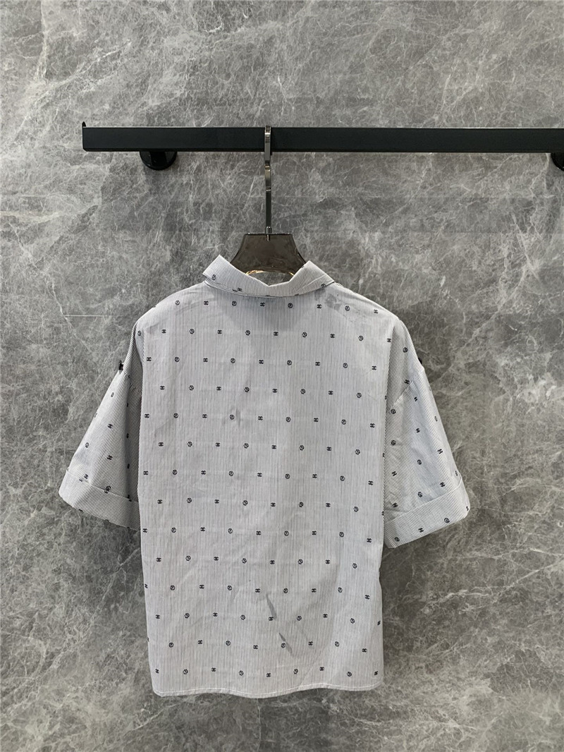 Ch**el striped casual short-sleeved shirt replica clothes