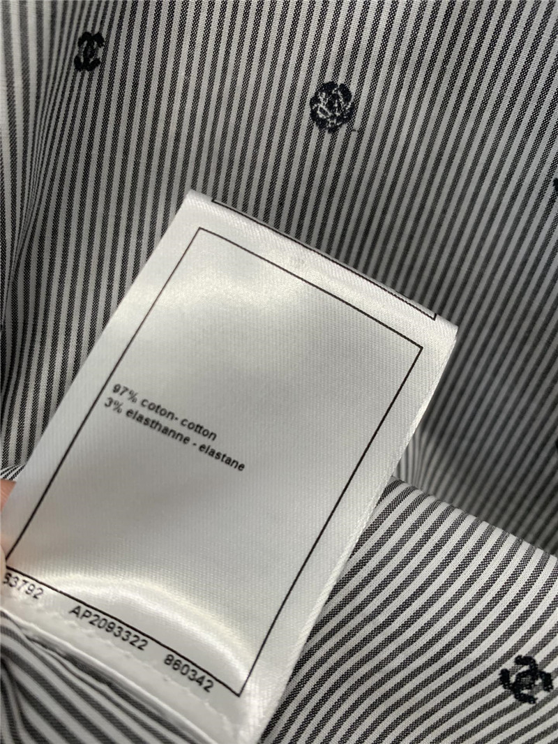 Ch**el striped casual short-sleeved shirt replica clothes