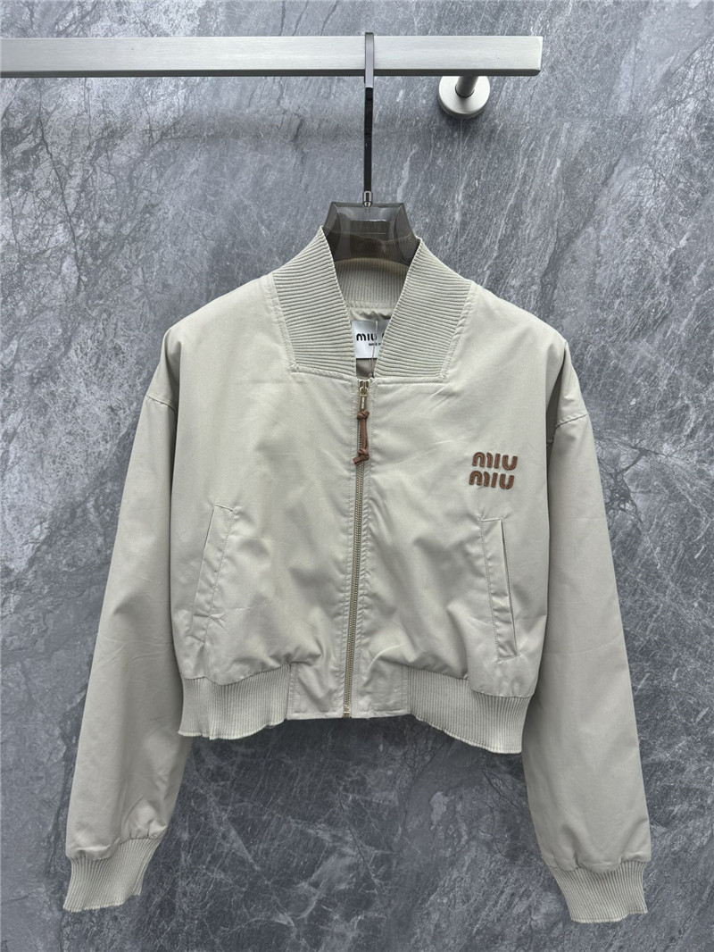 M1um1u zipper waist jacket short coat replica clothes