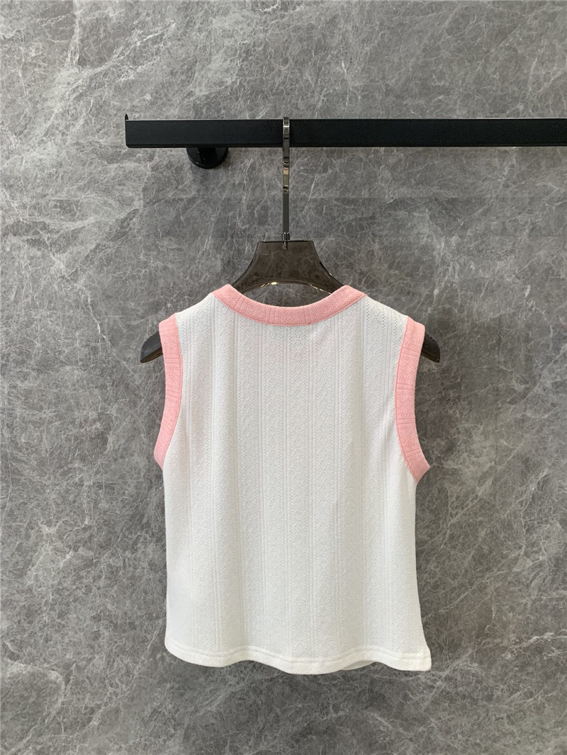 M1um1u contrasting letter sleeveless vest replica clothing sites