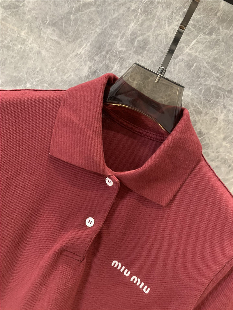 M1um1u lapel letter embroidered casual dress replica clothes