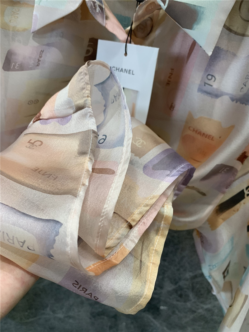 Ch**el label print long sleeve shirt replica clothes