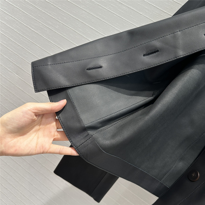 L0ew* lapel jacket genuine leather coat replicas clothes