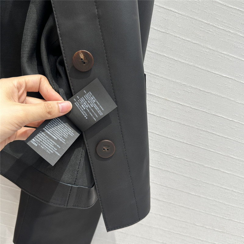 L0ew* lapel jacket genuine leather coat replicas clothes