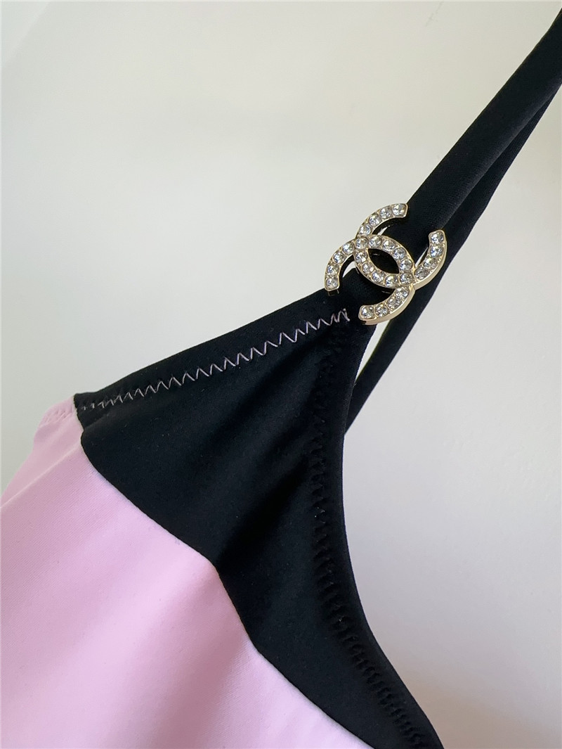 Ch**el contrast striped swimsuit replica d&g clothing