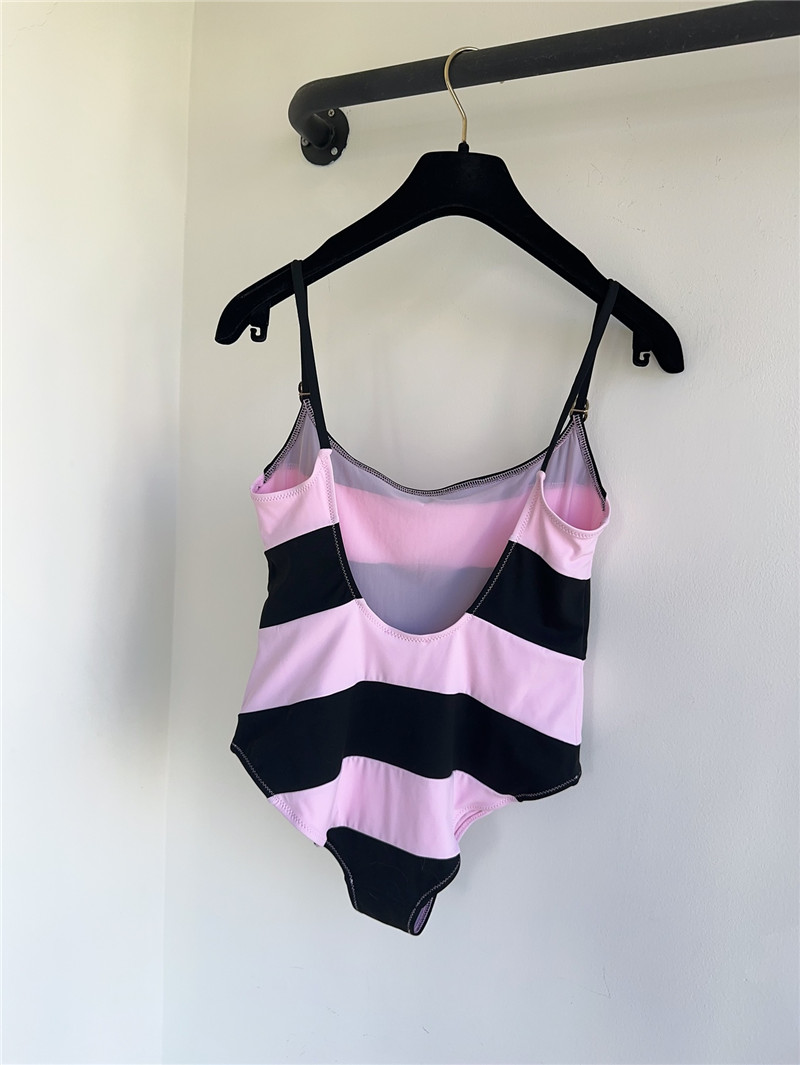 Ch**el contrast striped swimsuit replica d&g clothing