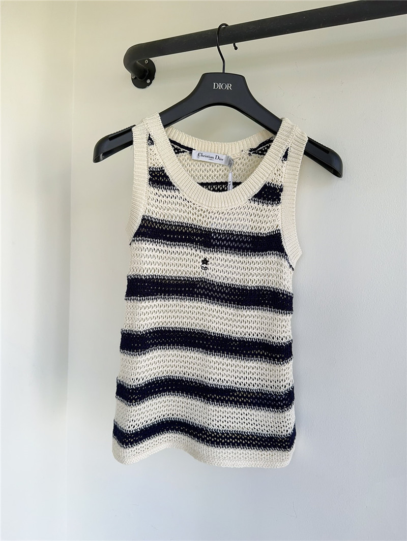 D10r round neck jacquard letter knitted vest top replicas clothes