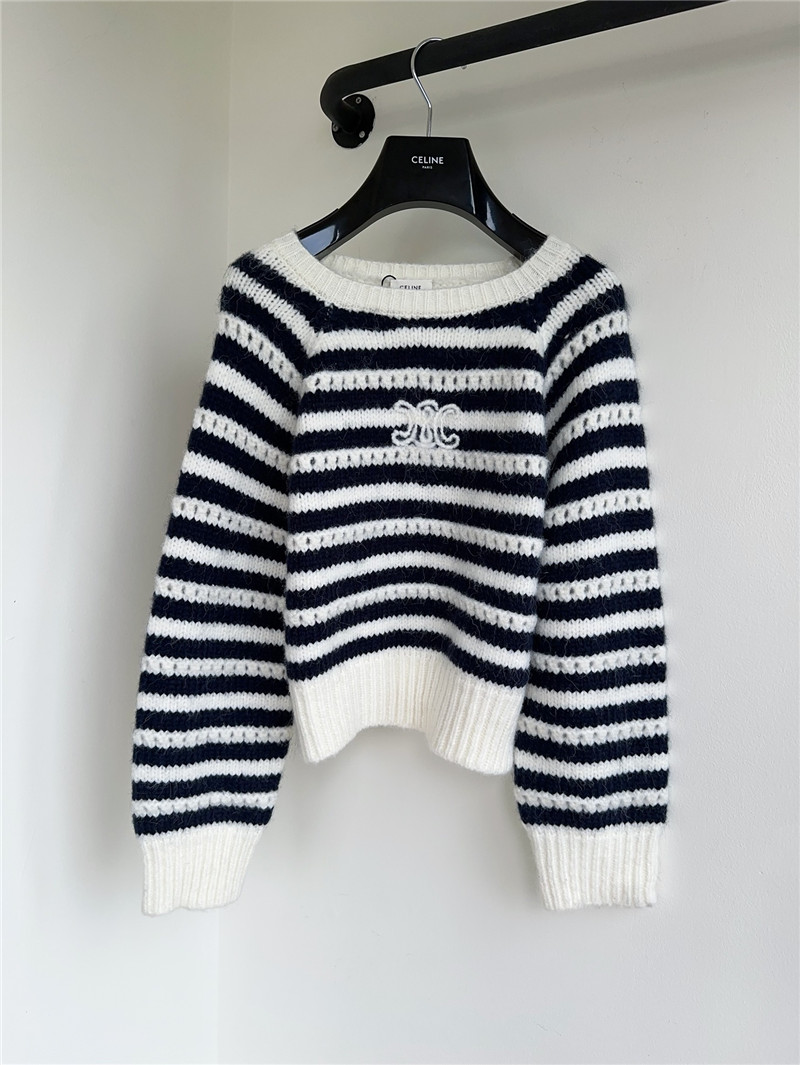 Ce1i*e striped crew neck knitted sweater replica d&g clothing