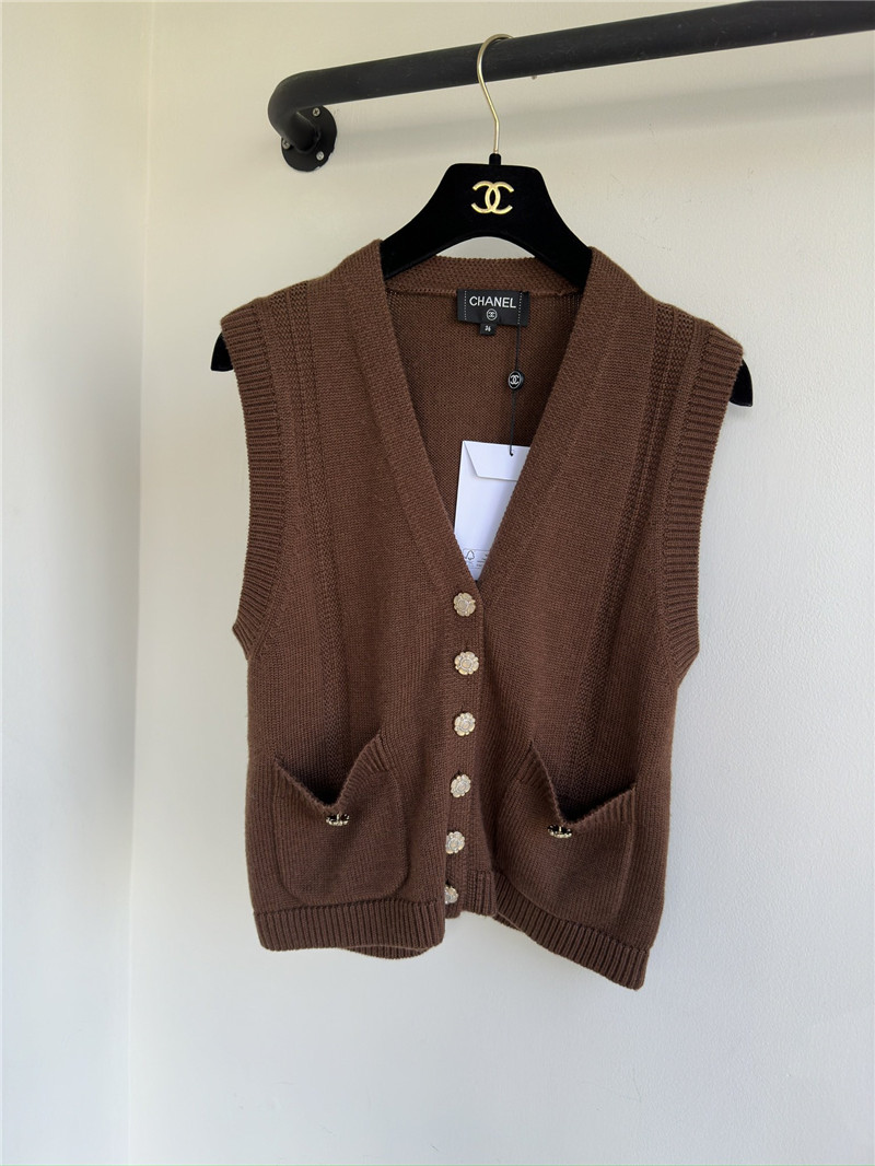 Ch**el double pocket vest replicas clothes