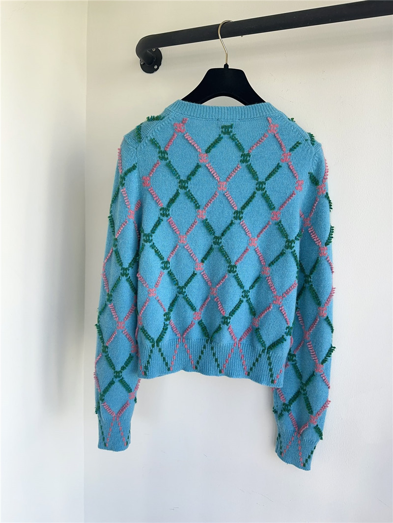 ch**el geometric D1am0nd intarsia cardigan replica d&g clothing