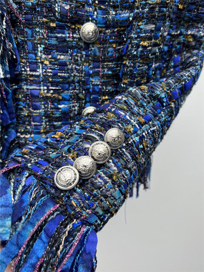 Balmain braided fringe coat replica clothing sites