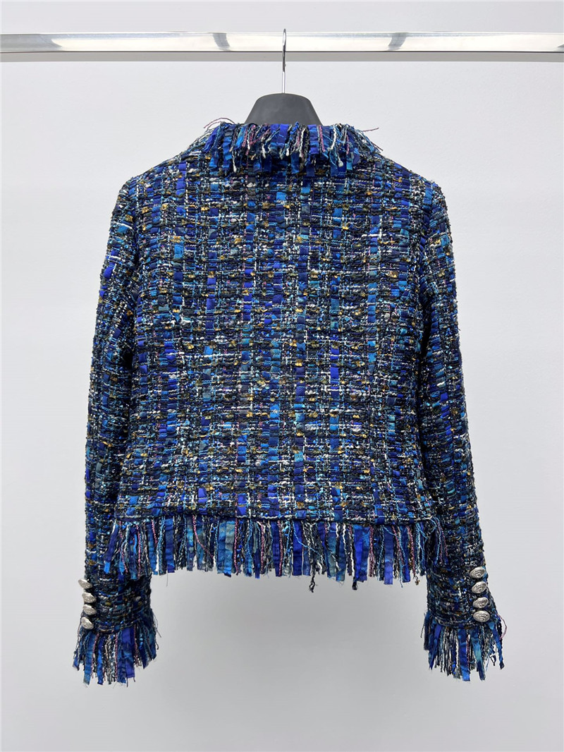 Balmain braided fringe coat replica clothing sites