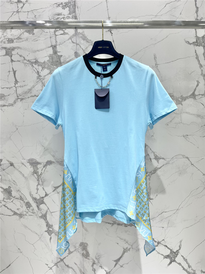 l0vis Vvtt0n lv blue patchwork dress replicas clothes