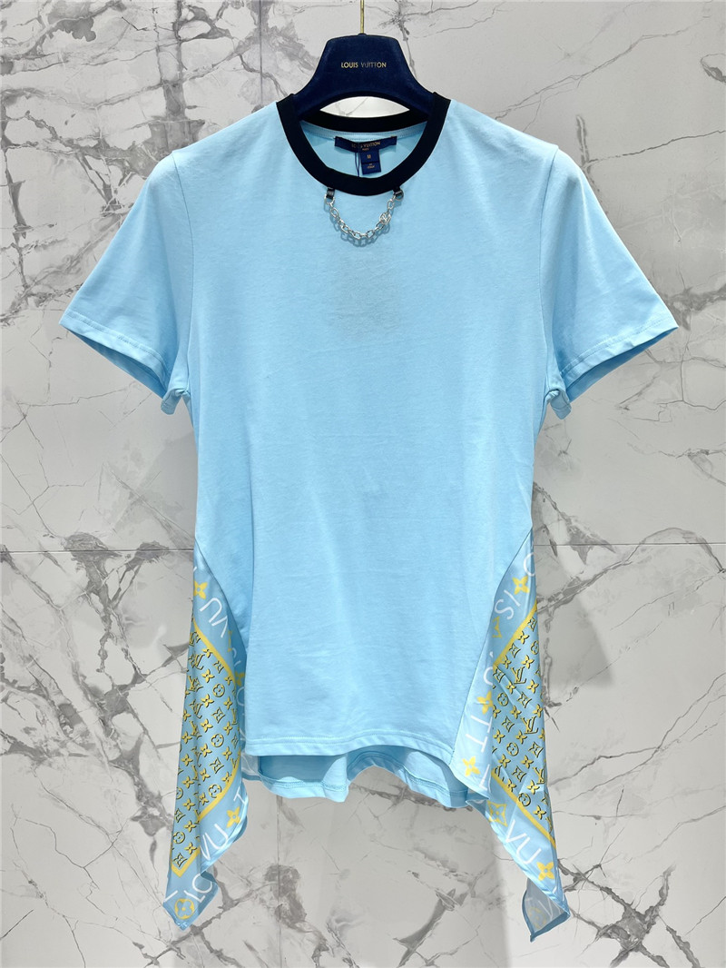 l0vis Vvtt0n lv blue patchwork dress replicas clothes