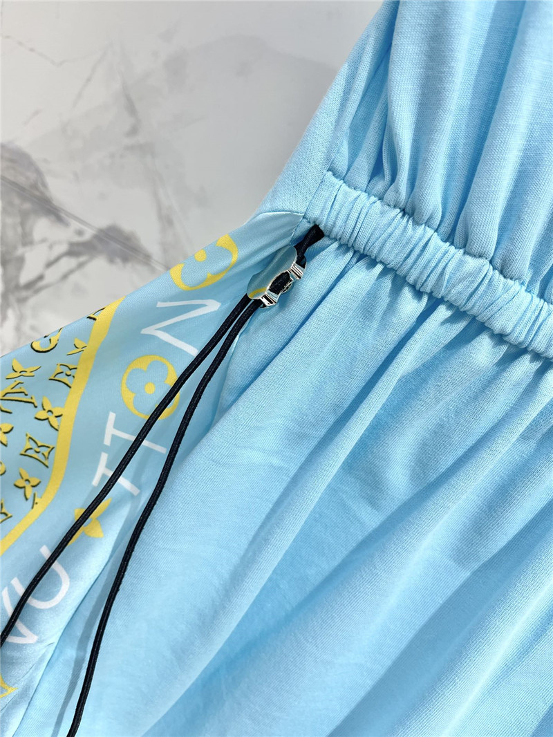 l0vis Vvtt0n lv blue patchwork dress replicas clothes