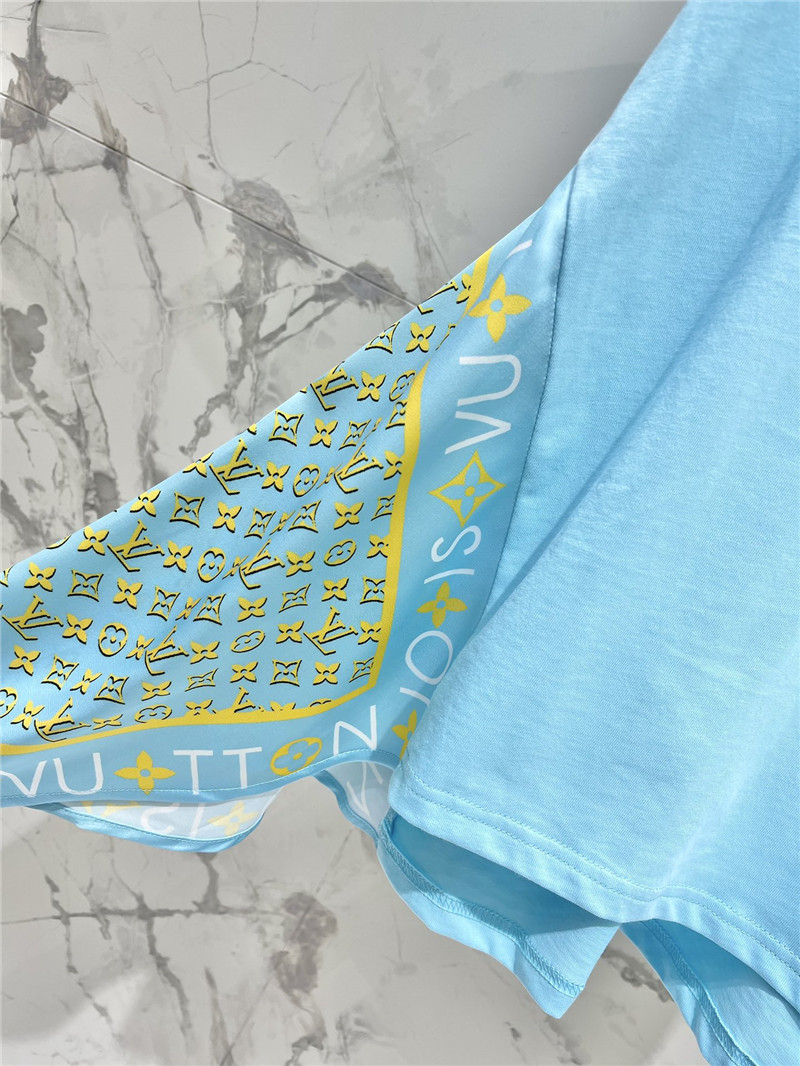 l0vis Vvtt0n lv blue patchwork dress replicas clothes