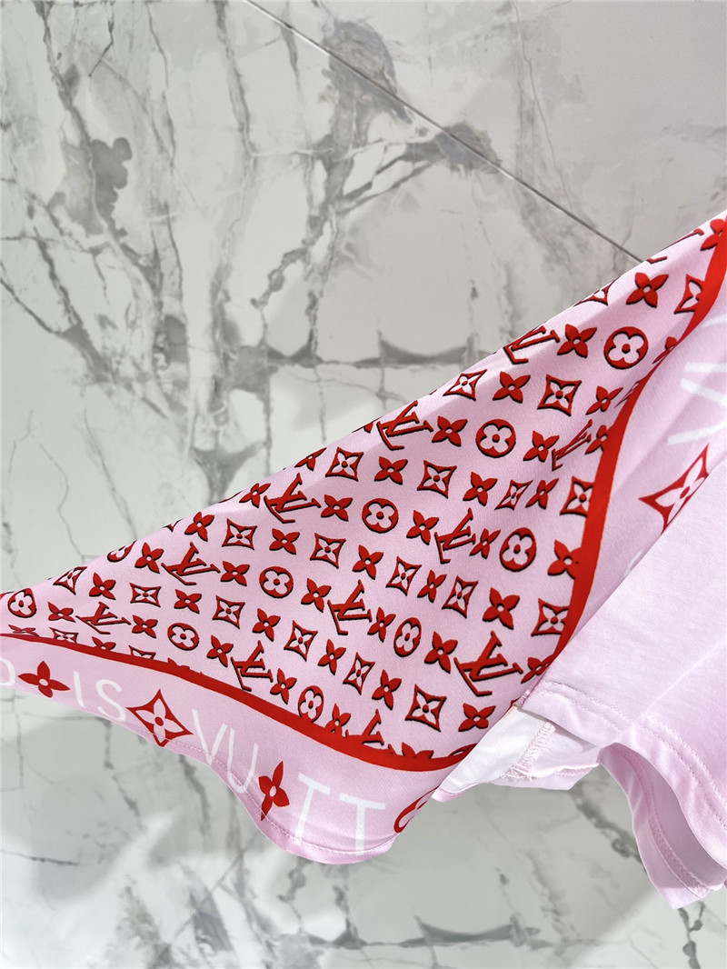 l0vis Vvtt0n lv pink patchwork dress replica clothes