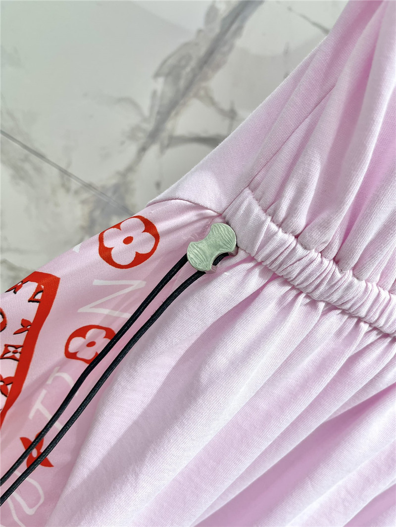 l0vis Vvtt0n lv pink patchwork dress replica clothes