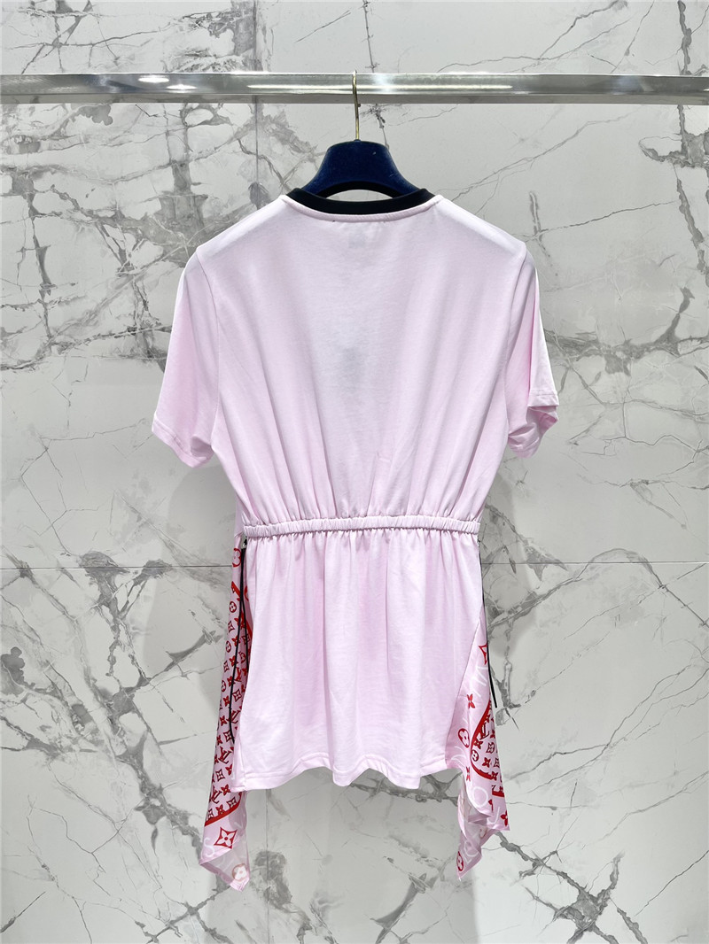 l0vis Vvtt0n lv pink patchwork dress replica clothes