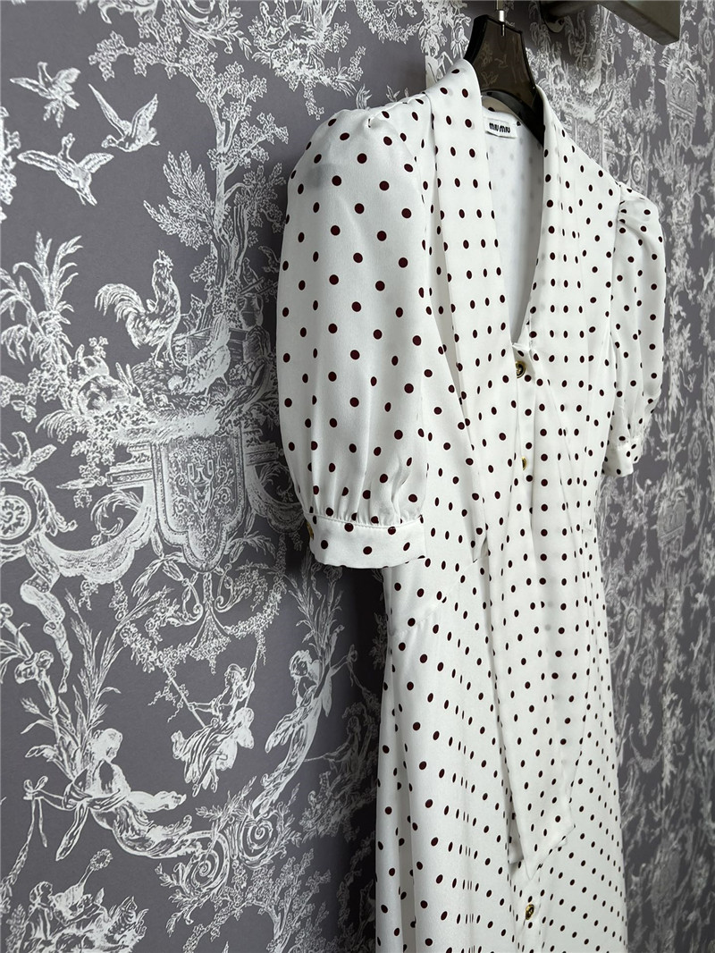 M1um1u retro polka dot short-sleeved dress replica clothes