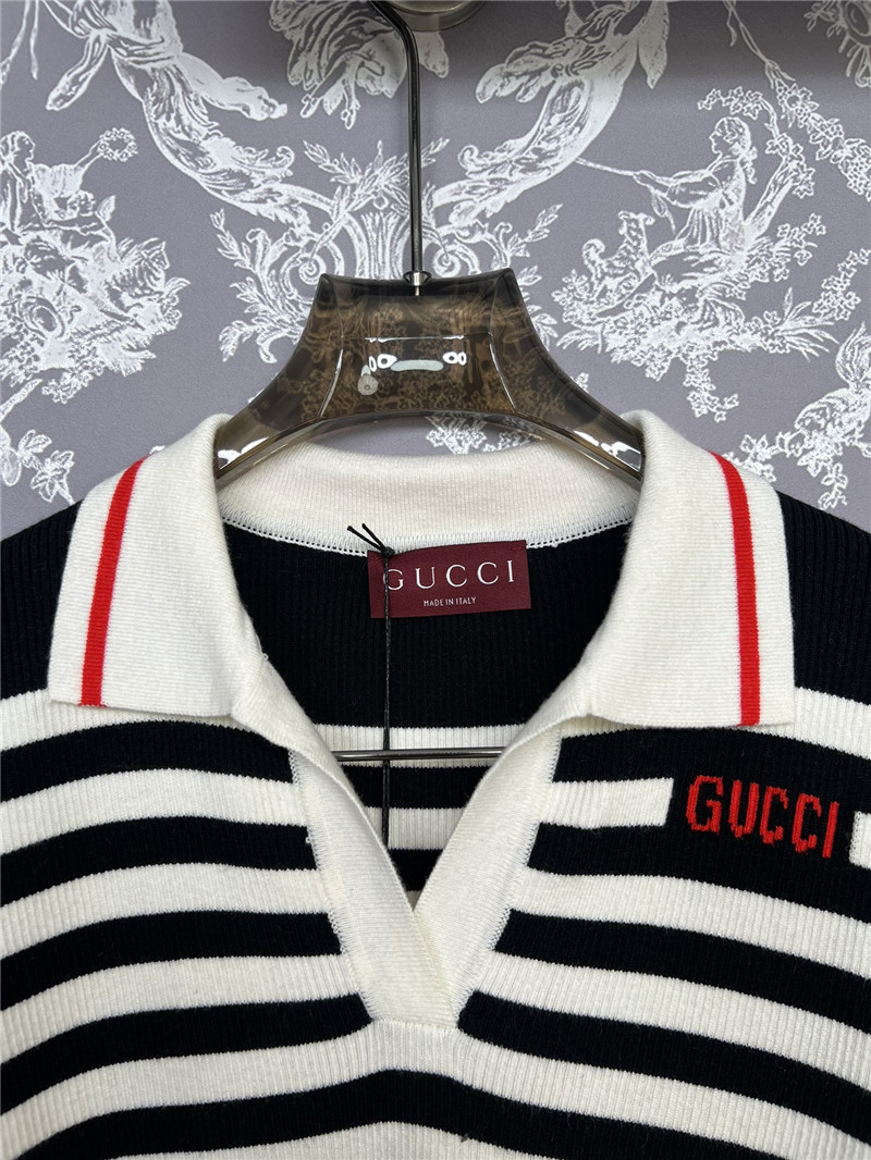 Gvc*1 knitted striped short sleeves replica designer clothes