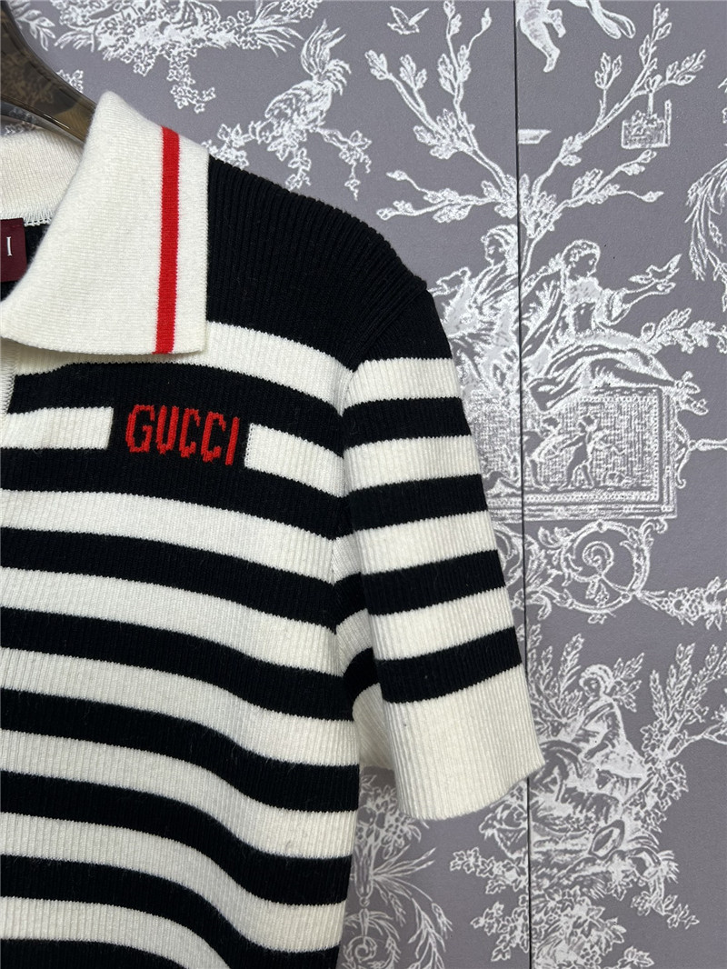 Gvc*1 knitted striped short sleeves replica designer clothes