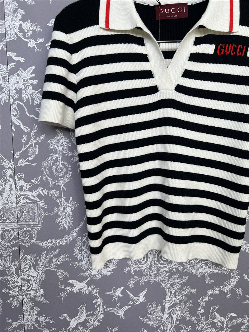 Gvc*1 knitted striped short sleeves replica designer clothes