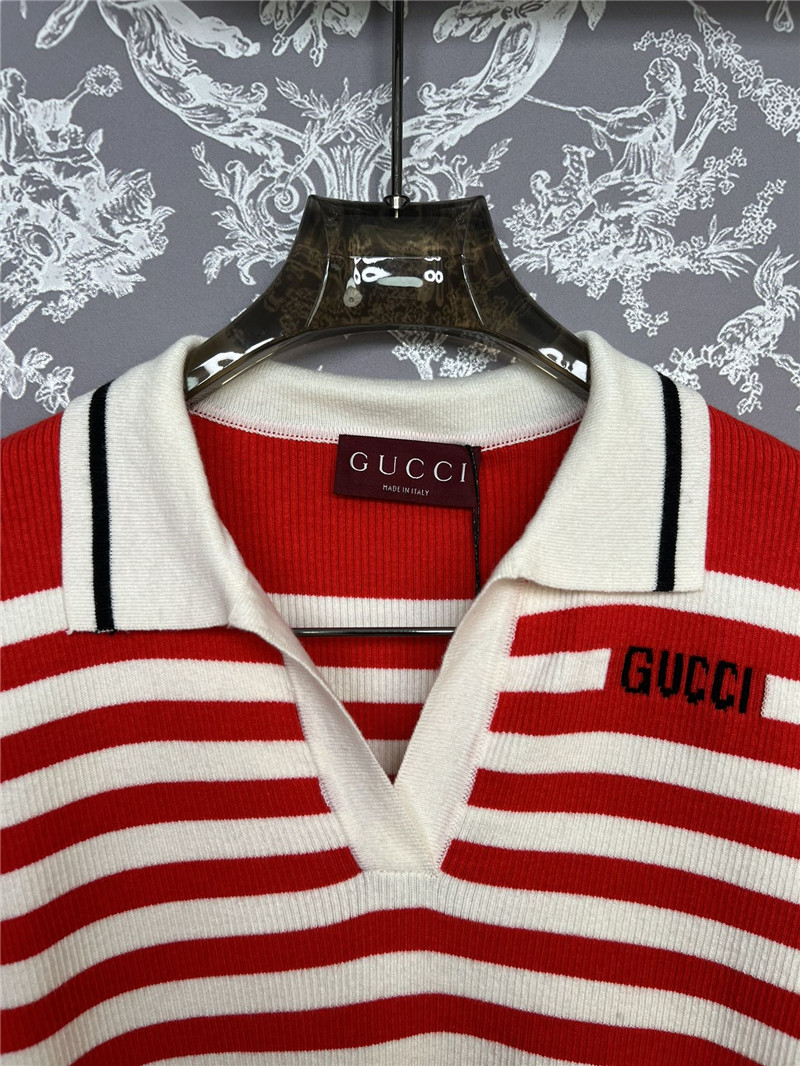 Gvc*1 knitted striped short sleeves replica designer clothes