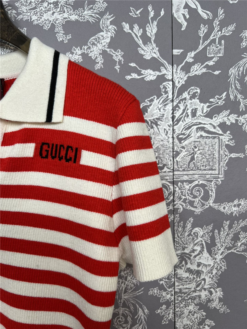 Gvc*1 knitted striped short sleeves replica designer clothes