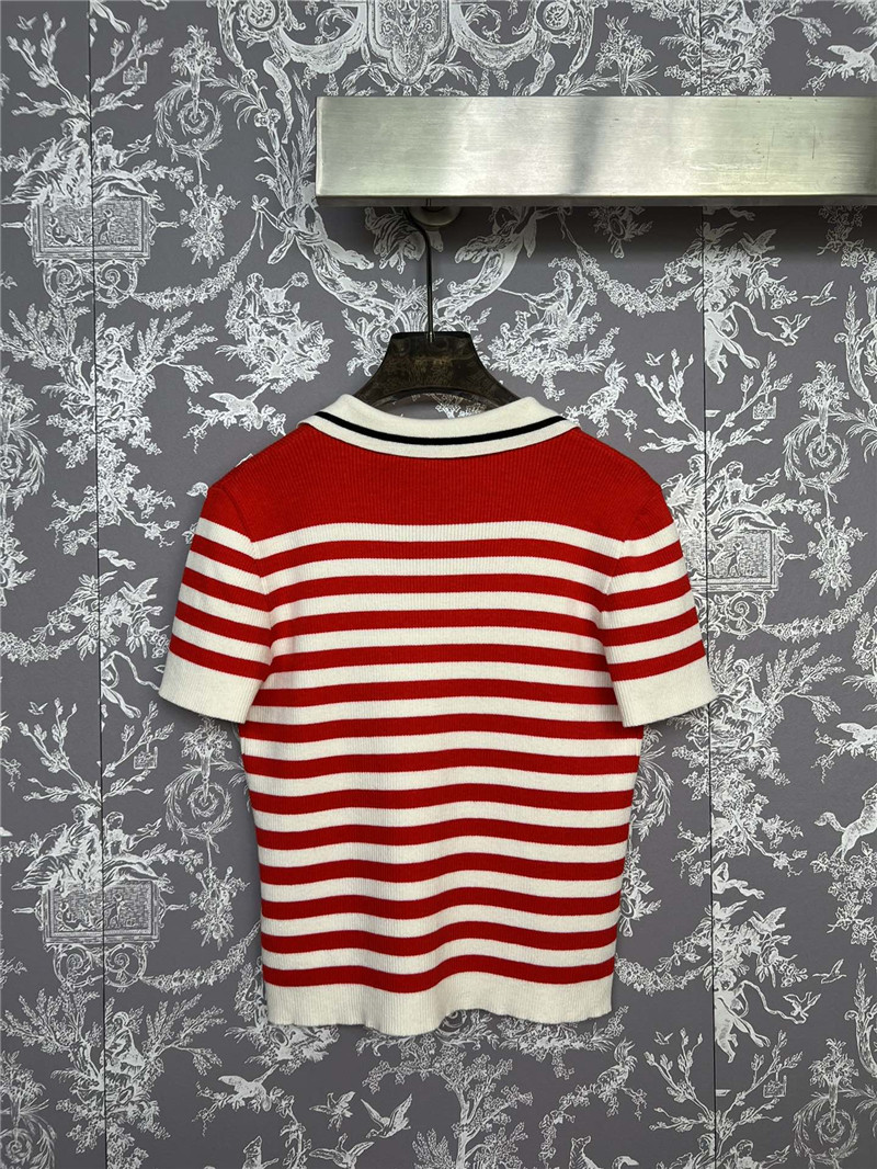 Gvc*1 knitted striped short sleeves replica designer clothes