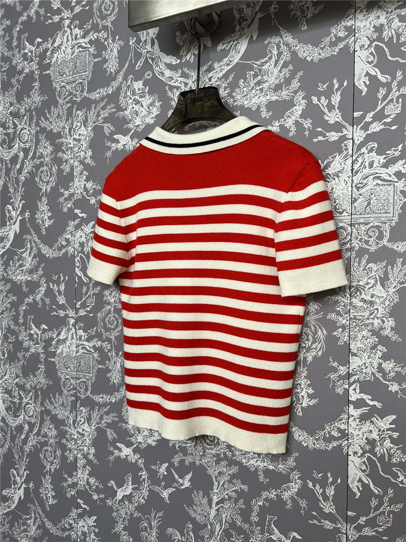 Gvc*1 knitted striped short sleeves replica designer clothes