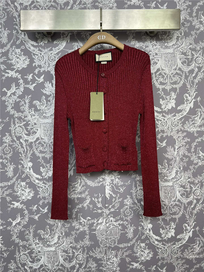 Gvc*1 burgundy ribbed cropped cardigan