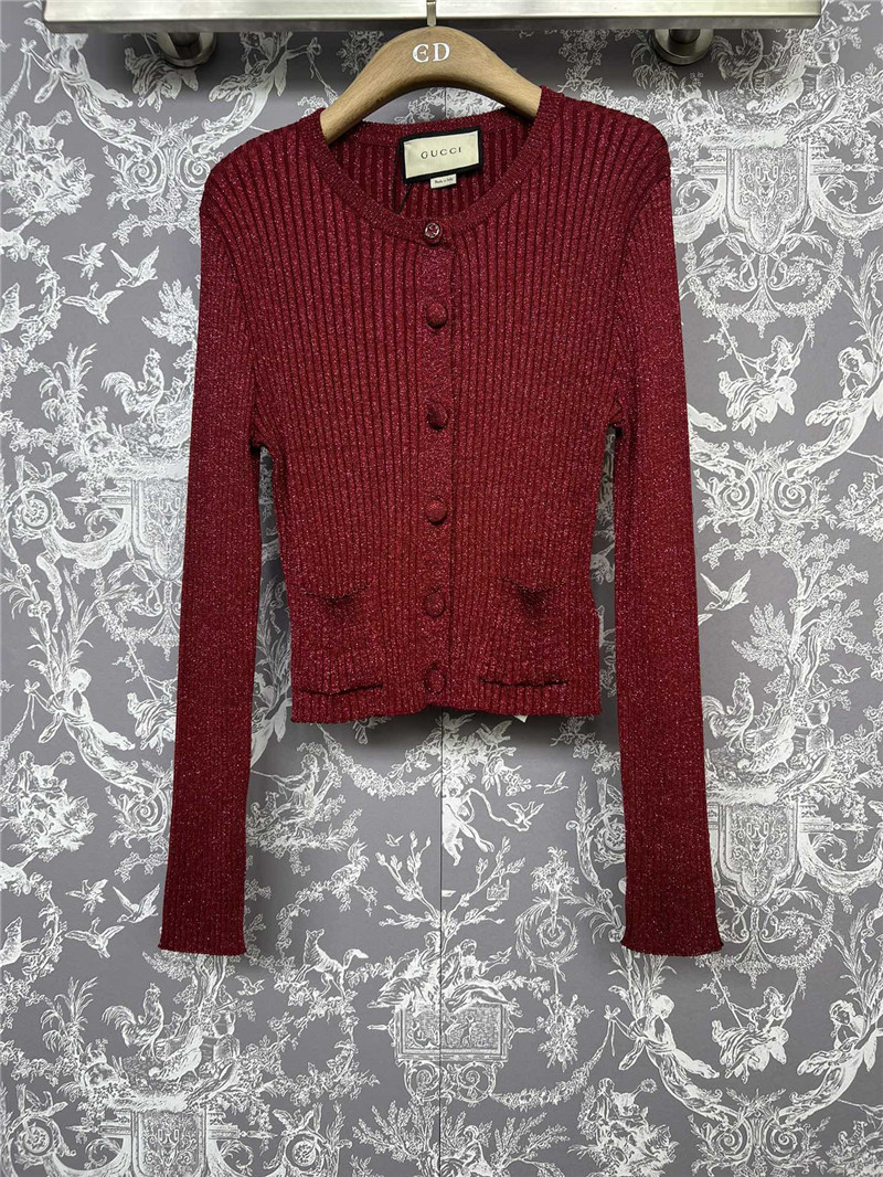 Gvc*1 burgundy ribbed cropped cardigan
