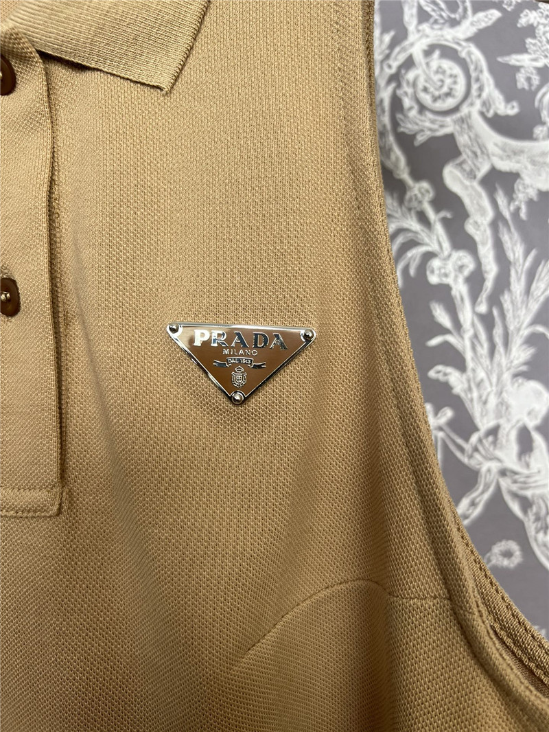 Pra*a new polo collar sleeveless top replica designer clothes