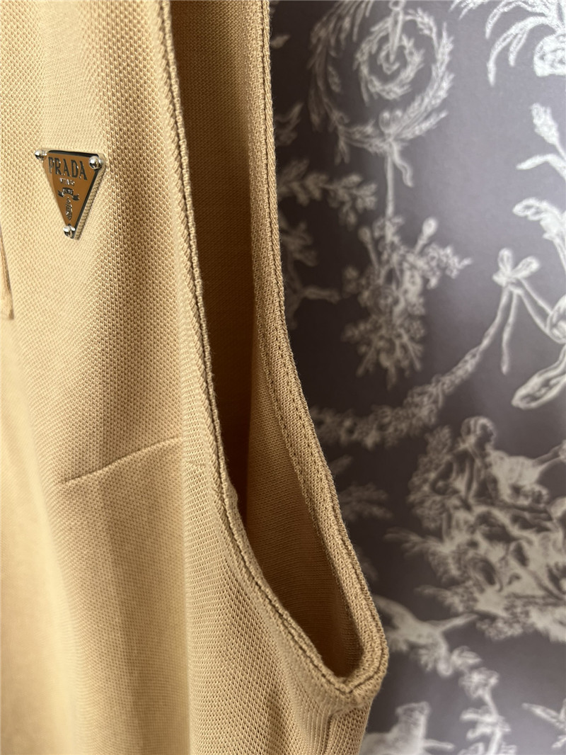 Pra*a new polo collar sleeveless top replica designer clothes