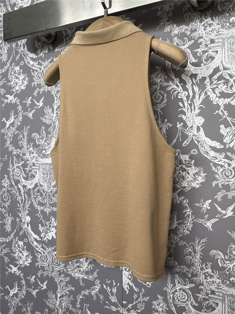 Pra*a new polo collar sleeveless top replica designer clothes