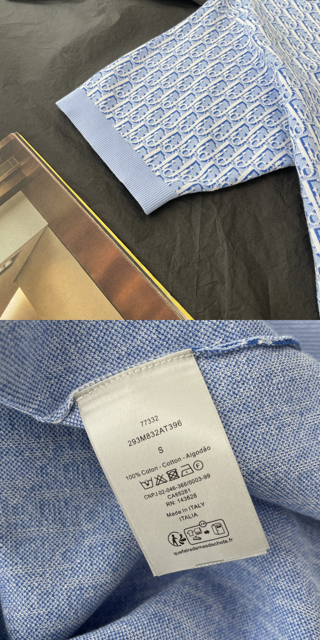 D10r knitted jacquard lapel short-sleeved replicas clothes