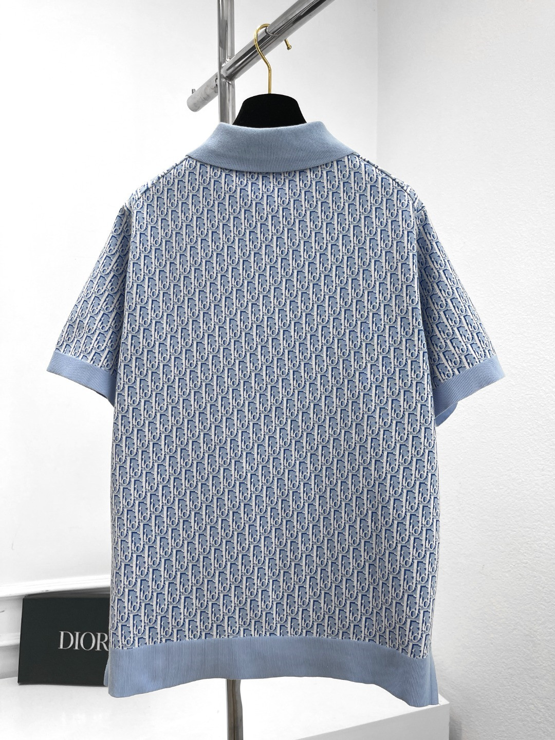 D10r knitted jacquard lapel short-sleeved replicas clothes