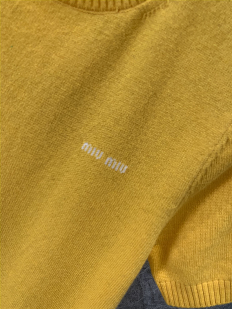 M1um1u jacquard knitted short-sleeved top replicas clothes