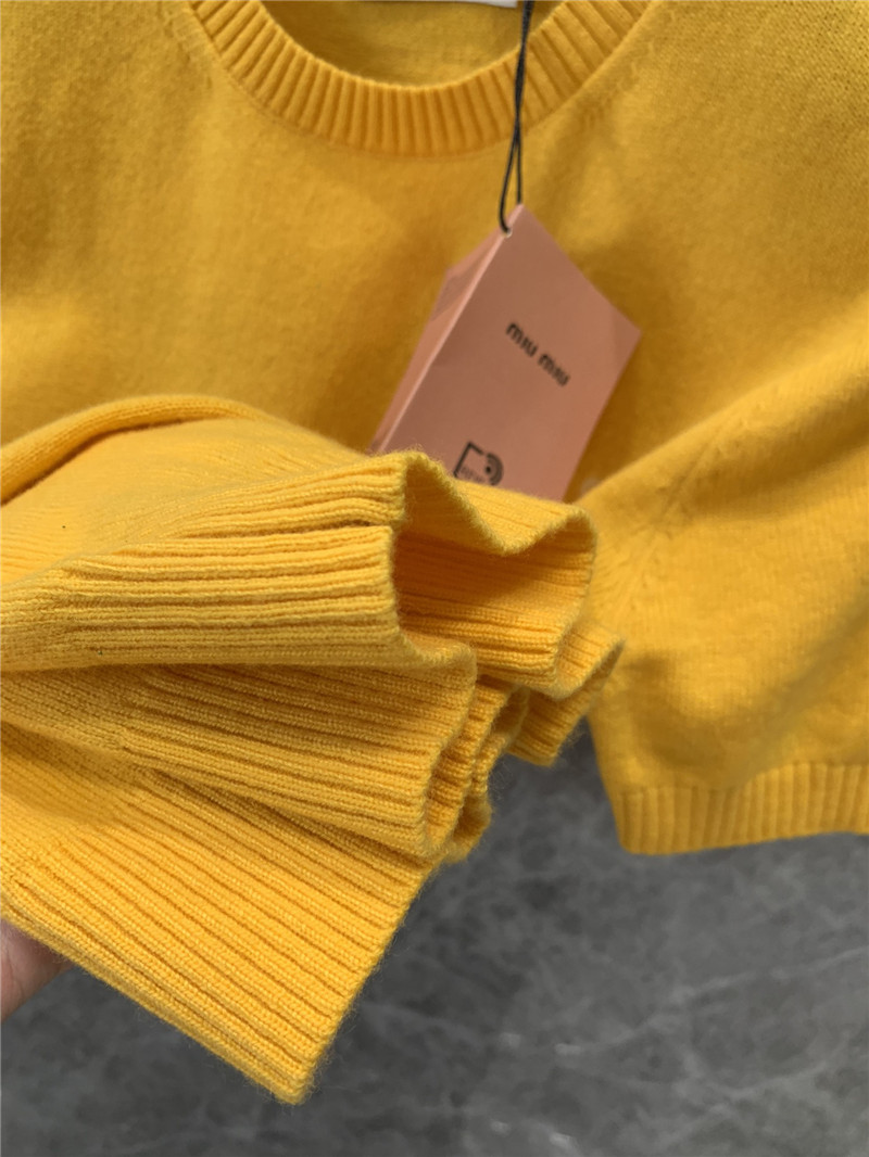 M1um1u jacquard knitted short-sleeved top replicas clothes