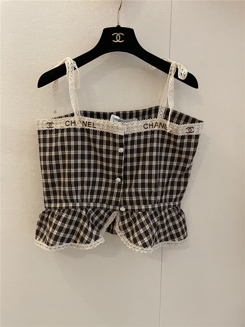 Ch**el plaid tank top replica d&g clothing