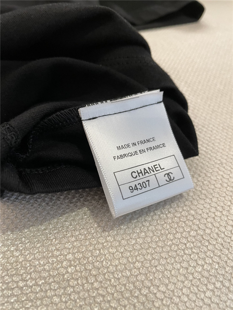 Ch**el short-sleeved replicas clothes with bow print