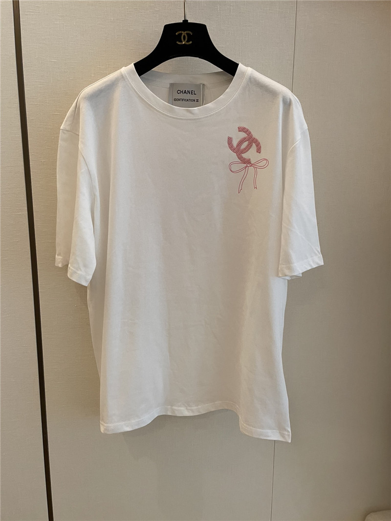 Ch**el loose-fitting printed short-sleeved replica clothes