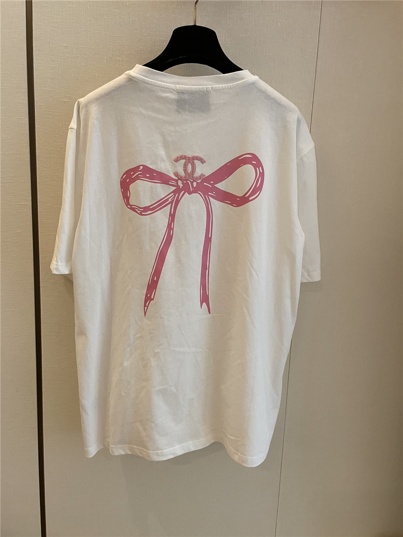 Ch**el loose-fitting printed short-sleeved replica clothes